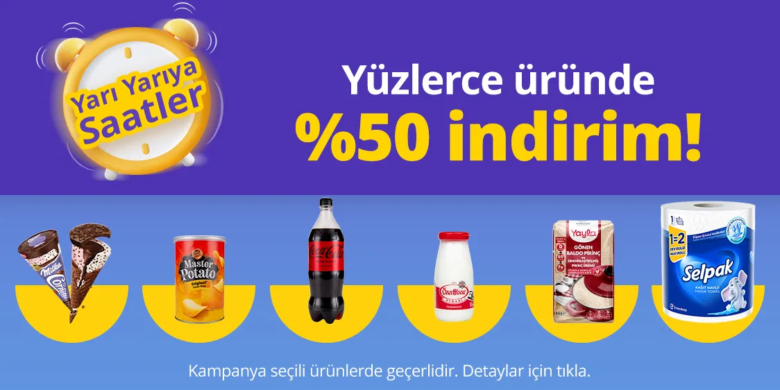 Yüzlerde Üründe %50 İndirim