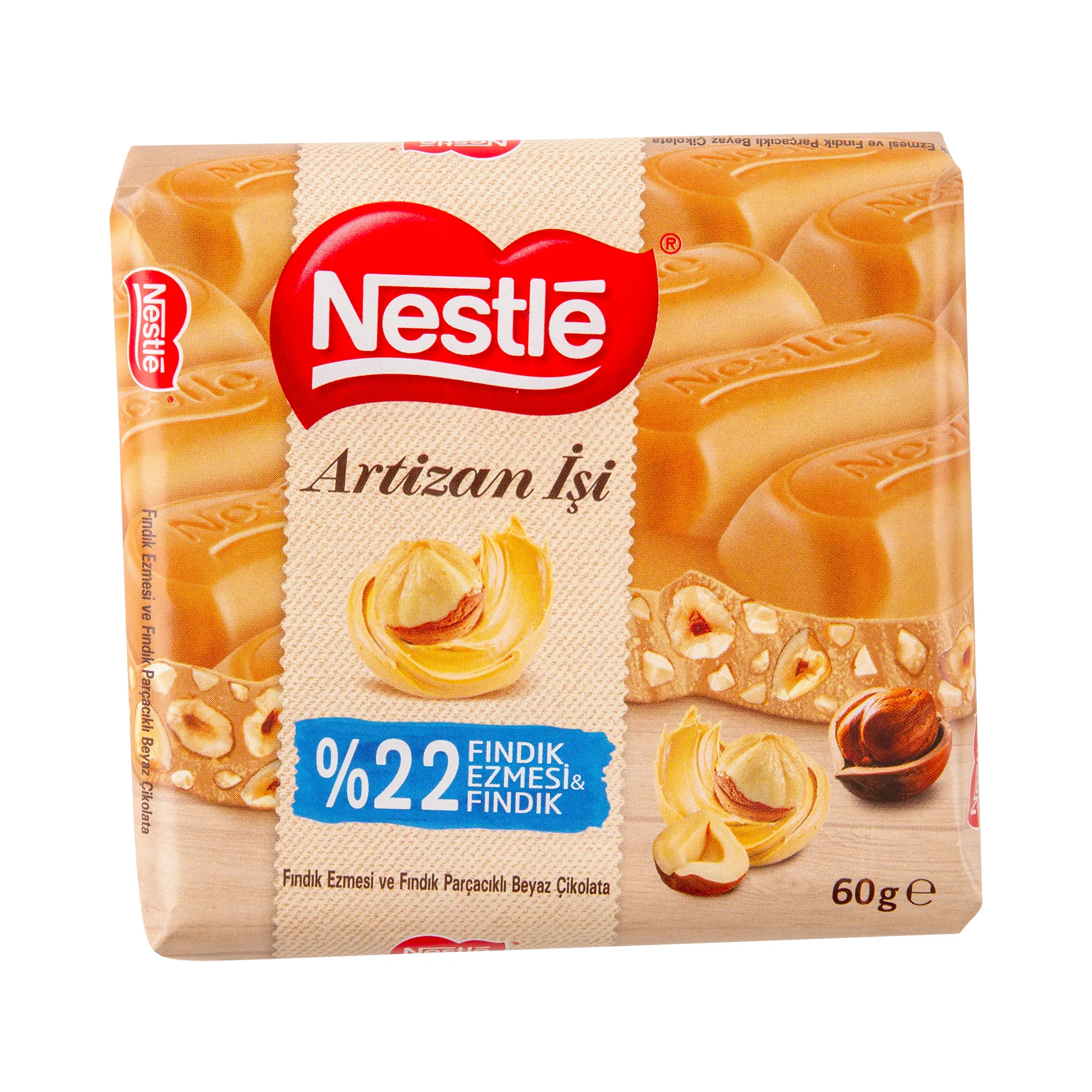 Nestlé Artizan Işi Fındıklı & Fındık Ezmeli Beyaz Çikolata