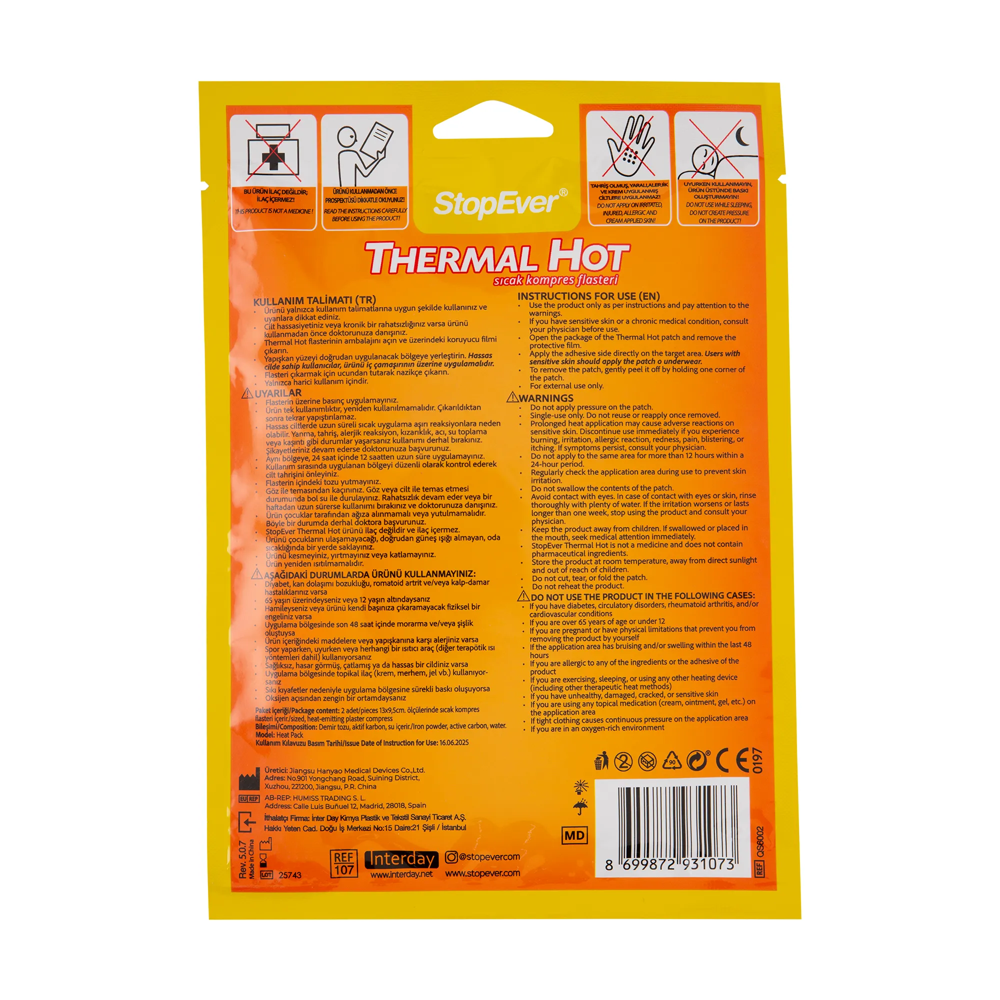 StopEver Thermal Hot Termal Terapi Plasteri