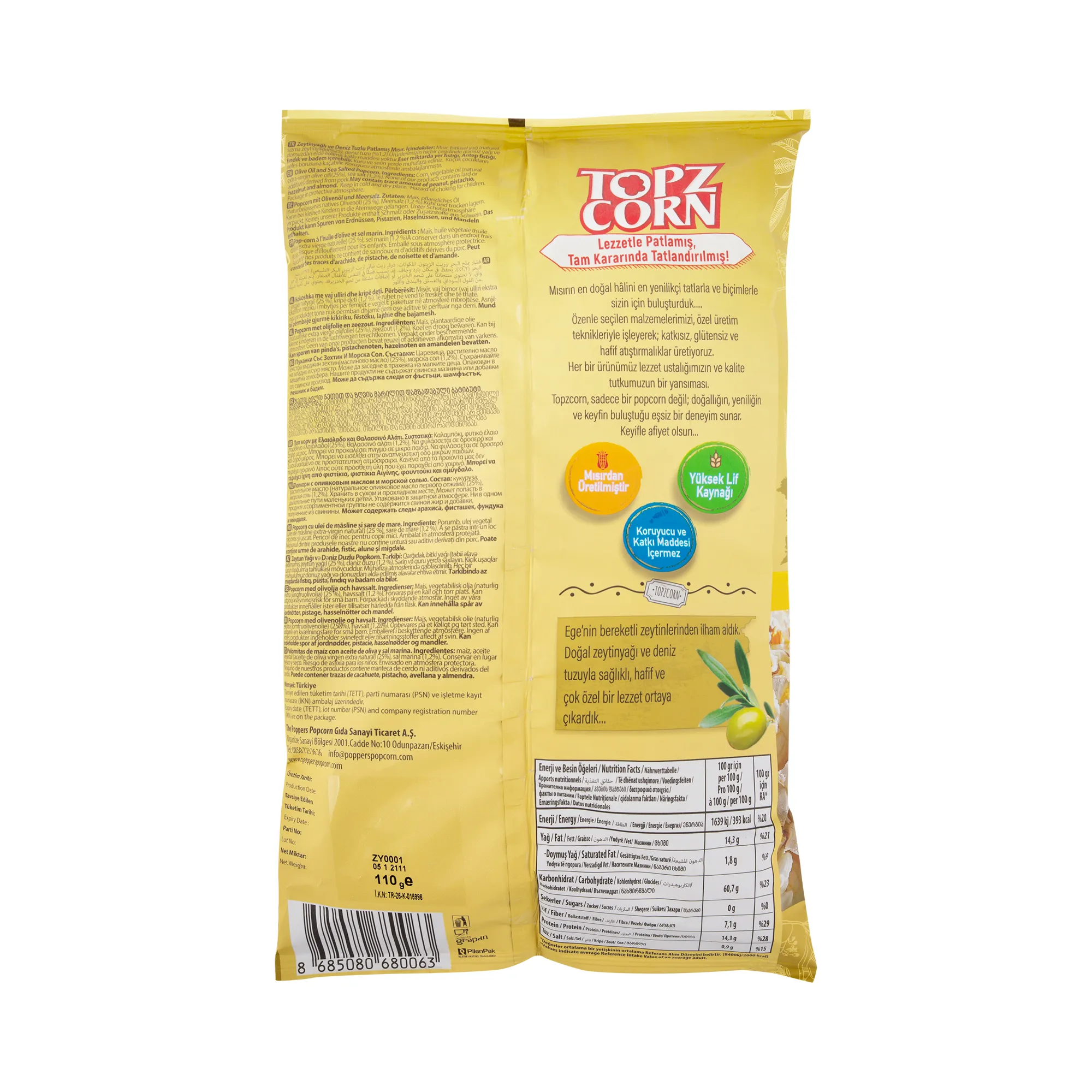 TopzCorn Zeytin Yağlı Popcorn
