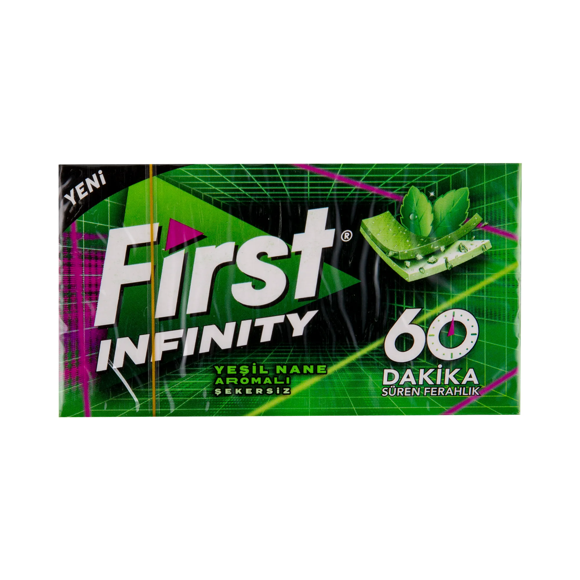 みどりかわページ First 60 Dk Yeşil Nane Aromalı Şekersiz Sakız
