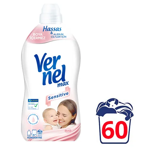 Vernel Max Konsantre Çamaşır Yumuşatıcı Sensitive 60 Yıkama