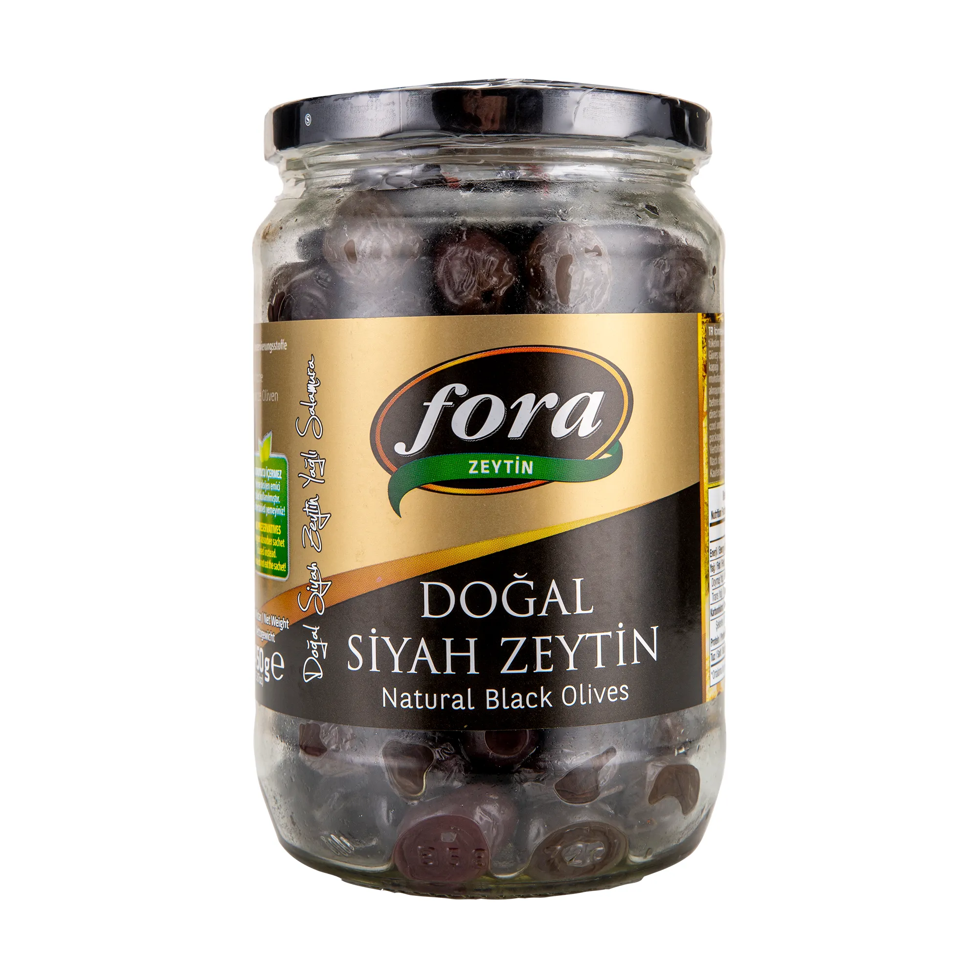 Fora Yağlı Salamura Doğal Siyah Zeytin (291-350)